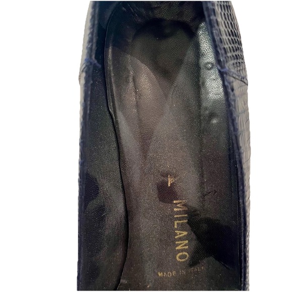 PRADA VINTAGE Genuine Lizard Size 38 Navy Blue Pumps - Picture 7 of 11